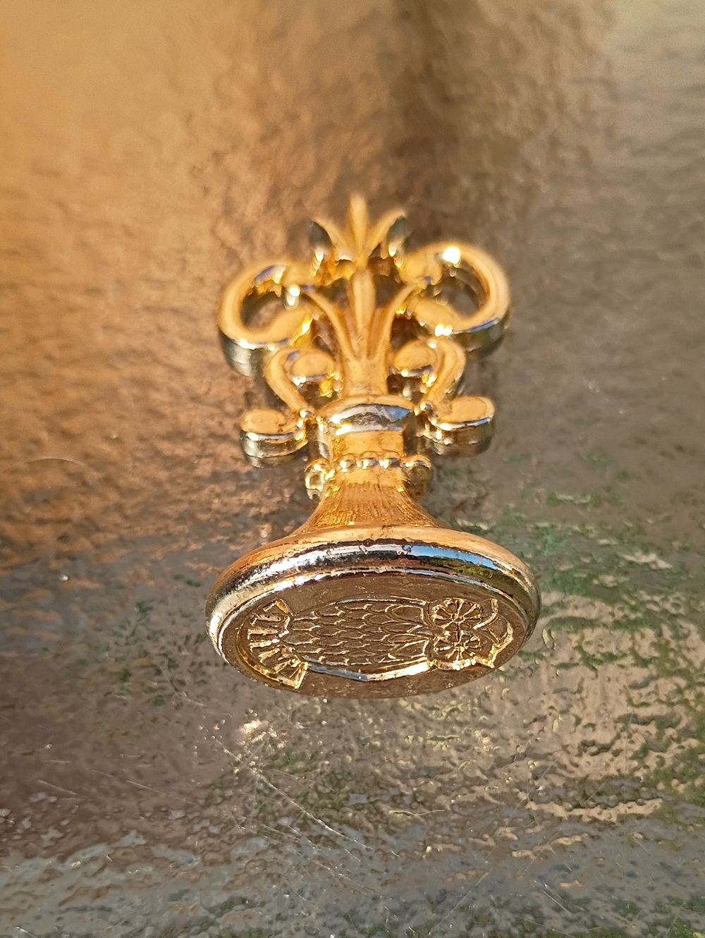 Brass Gold Tone Owl Motif Wax Seal Stamp